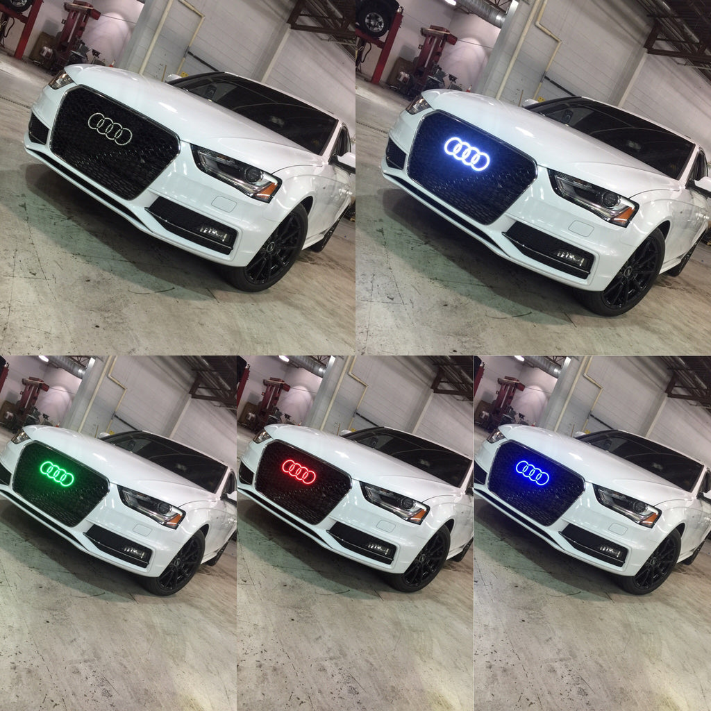Audi Ringe LED Kuhlegril Emblem RGB Mehrfarbiges Bluetooth A7 A6