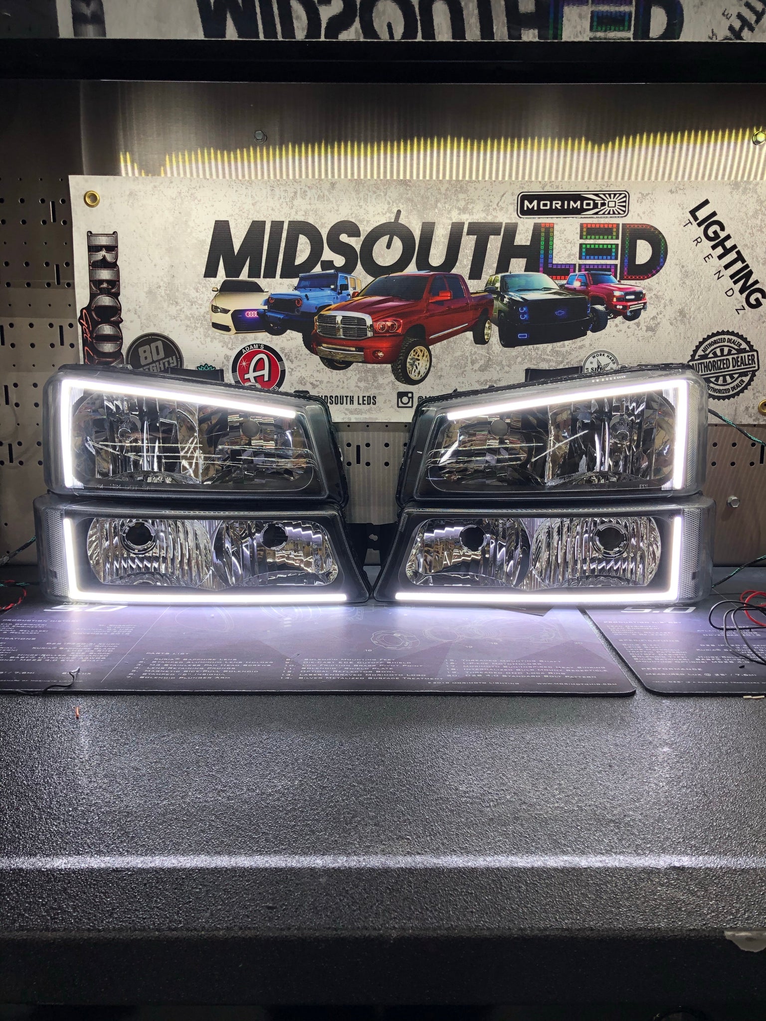 2003-2006 Silverado Half Halo Pre-Built Headlights – MidsouthLED