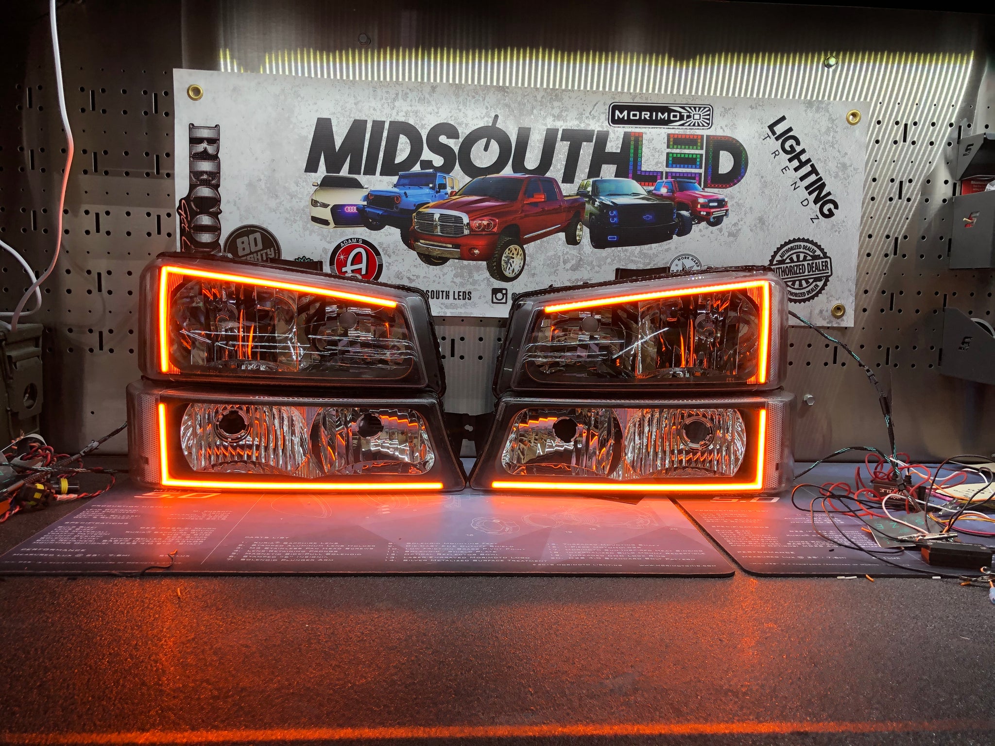 2003-2006 Silverado Half Halo Pre-Built Headlights – MidsouthLED